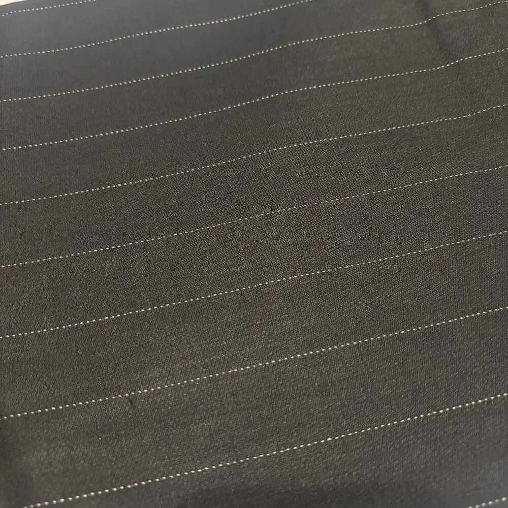 Black White Pinstripe Wool Fabric 2.5 Yds 60